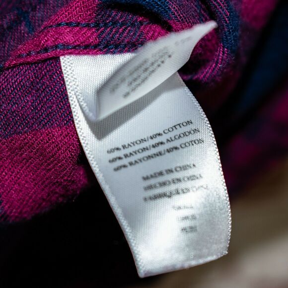 Rails Wine Navy Plaid Jackson Flannel Shirt Women's Size Small - Picture 8 of 8